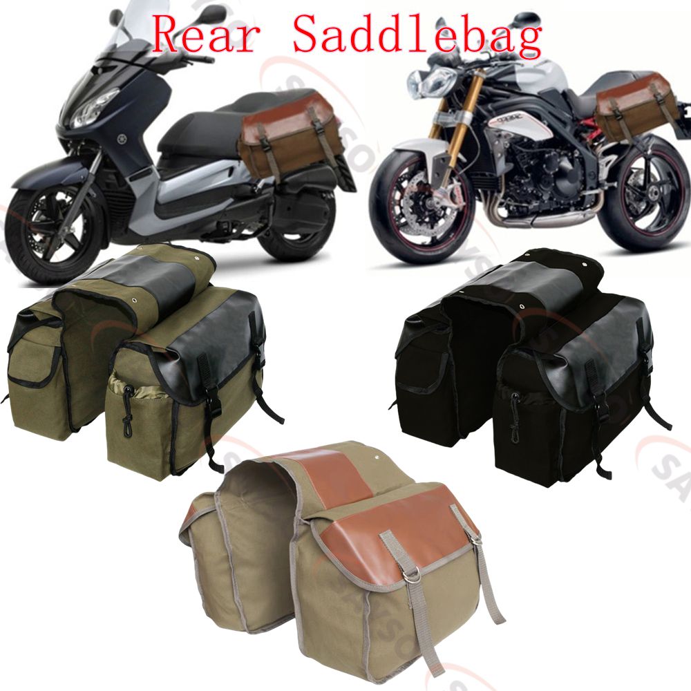 Motorcycle Gear Backpack - قماش الجلود الخلفية السرج دراجة نارية